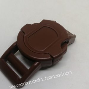 Paracord Pet Tasma Klips ve Çanta Klips Yuvarlak Model Kahve Renk 25 mm - Görsel 2