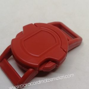 Paracord Pet Tasma Klips Large Boy Yuvarlak Model Kırmızı Renk - Görsel 6