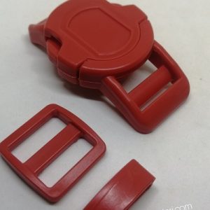 Paracord Pet Tasma Klips Large Boy Yuvarlak Model Kırmızı Renk - Görsel 1