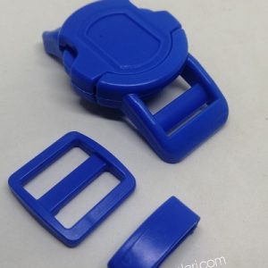 Paracord Pet Tasma Klips Large Boy Yuvarlak Model Koyu Mavi Renk - Görsel 1