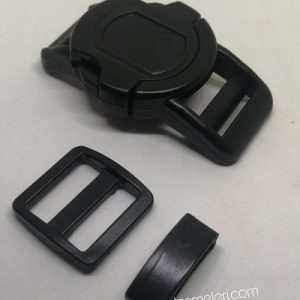 Paracord Pet Tasma Klips Set Large Boy Yuvarlak Model Siyah Renk - Görsel 2