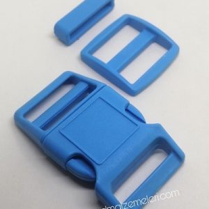 Paracord Pet Tasma ve Çanta Klips Model Açık Mavi Renk 20 mm - Görsel 1