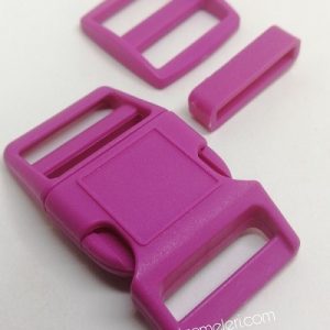 Paracord Pet Tasma ve Çanta Klips  Fuşya Renk 20 mm - Görsel 3