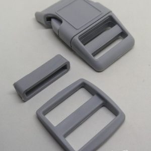 Paracord Pet Tasma ve Çanta Klips  Gri Renk 20 mm - Görsel 1