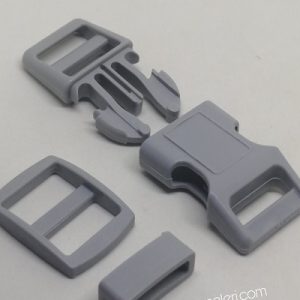 Paracord Pet Tasma ve Çanta Klips Model Gri Renk 15 mm - Görsel 3