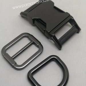 Paracord Pet Tasma Set Klips Nikel Siyah Renk 25 mm - Görsel 1