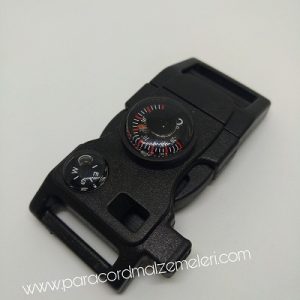 Ateş Başlatıcılı, Pusula,Termometre ve Düdüklü Paracord Klips - Görsel 7