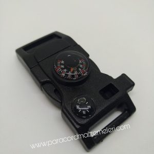 Ateş Başlatıcılı, Pusula,Termometre ve Düdüklü Paracord Klips - Görsel 1