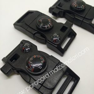 Ateş Başlatıcılı, Pusula,Termometre ve Düdüklü Paracord Klips - Görsel 3