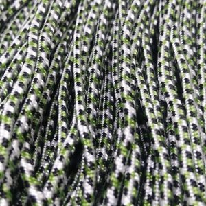Paracord İp , Paracord Bileklik İpi Beyaz Renk Yeşil Siyah Şerit 2 mm - Görsel 3