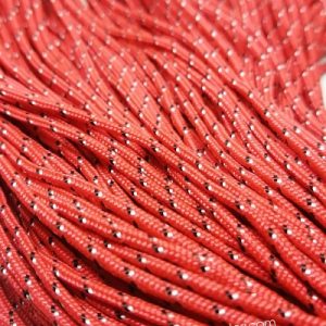 Paracord İp , Paracord Bileklik İpi Kırmızı Renk Siyah Beyaz Nokta Desen 2 mm - Görsel 3