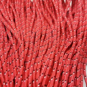 Paracord İp , Paracord Bileklik İpi Kırmızı Renk Siyah Beyaz Nokta Desen 2 mm - Görsel 2