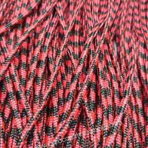 Paracord İp , Paracord Bileklik İpi Kırmızı Renk Siyah Şerit 2 mm - Görsel 3