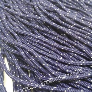Paracord İp , Paracord Bileklik İpi Lacivert Renk Gri Şerit 2 mm - Görsel 1