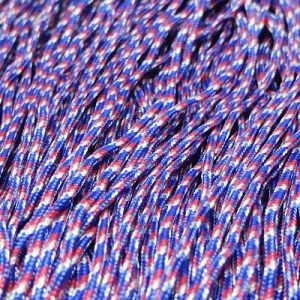 Paracord İp , Paracord Bileklik İpi Mavi Kırmızı Beyaz Şerit 2 mm - Görsel 3