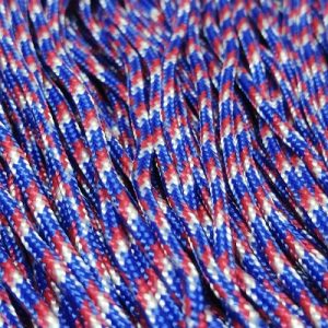 Paracord İp , Paracord Bileklik İpi Mavi Kırmızı Beyaz Şerit 2 mm - Görsel 2