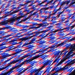 Paracord İp , Paracord Bileklik İpi Mavi Kırmızı Beyaz Şerit 2 mm - Görsel 1