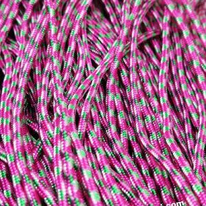 Paracord İp , Paracord Bileklik İpi Pembe Yeşil Beyaz Renk 2 mm - Görsel 3