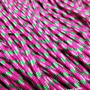 Paracord İp , Paracord Bileklik İpi Pembe Yeşil Beyaz Renk 2 mm - Görsel 2