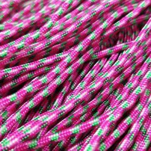 Paracord İp , Paracord Bileklik İpi Pembe Yeşil Beyaz Renk 2 mm - Görsel 1