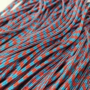 Paracord İp , Paracord Bileklik İpi Turkuaz Mavi Kırmızı 2 mm - Görsel 1