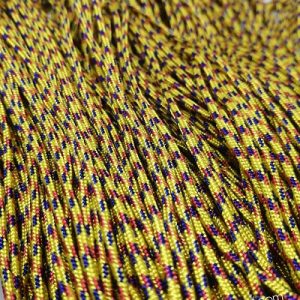 Paracord İp , Paracord Bileklik İpi Turuncu Renk Kırmızı Mavi Şerit 2 mm - Görsel 3