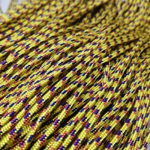 Paracord İp , Paracord Bileklik İpi Turuncu Renk Kırmızı Mavi Şerit 2 mm - Görsel 1