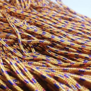 Paracord İp , Paracord Bileklik İpi Koyu Turuncu Renk Kırmızı Mavi Şerit 2 mm - Görsel 2