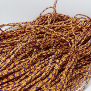 Paracord İp , Paracord Bileklik İpi Koyu Turuncu Renk Kırmızı Mavi Şerit 2 mm - Görsel 3