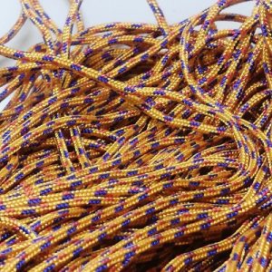 Paracord İp , Paracord Bileklik İpi Koyu Turuncu Renk Kırmızı Mavi Şerit 2 mm - Görsel 1