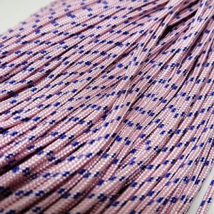 Paracord İp , Paracord Bileklik İpi Uçuk Pembe Mavi Şerit 2 mm - Görsel 2