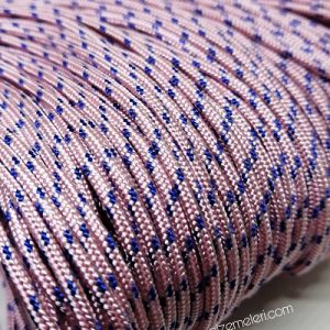 Paracord İp , Paracord Bileklik İpi Uçuk Pembe Mavi Şerit 2 mm - Görsel 1
