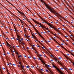 PARACORD İP, PARACORD BİLEKLİK AKSESUAR İPİ BORDO RENK MAVİ BEYAZ ŞERİT 3 mm - Görsel 3