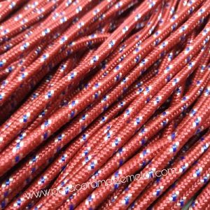 PARACORD İP, PARACORD BİLEKLİK AKSESUAR İPİ BORDO RENK MAVİ BEYAZ ŞERİT 3 mm - Görsel 1