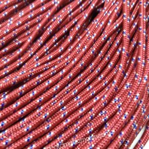 PARACORD İP, PARACORD BİLEKLİK AKSESUAR İPİ BORDO RENK MAVİ BEYAZ ŞERİT 3 mm - Görsel 2