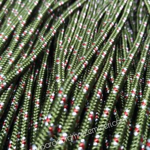 PARACORD İP, PARACORD BİLEKLİK AKSESUAR İPİ HAKİ YEŞİL RENK KIRMIZI BEYAZ ŞERİT 3 mm - Görsel 3