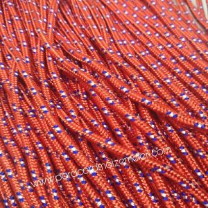 PARACORD İP, PARACORD BİLEKLİK AKSESUAR İPİ KIRMIZI RENK BEYAZ -MAVİ ŞERİT 3 mm - Görsel 1