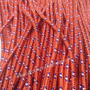 PARACORD İP, PARACORD BİLEKLİK AKSESUAR İPİ KIRMIZI RENK BEYAZ -MAVİ ŞERİT 3 mm - Görsel 2