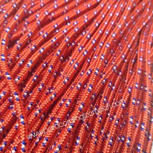 PARACORD İP, PARACORD BİLEKLİK AKSESUAR İPİ KIRMIZI RENK BEYAZ -MAVİ ŞERİT 3 mm - Görsel 3
