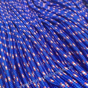 PARACORD İP, PARACORD BİLEKLİK AKSESUAR İPİ KOYU MAVİ RENK KIRMIZI-BEYAZ ŞERİT 3 mm - Görsel 3