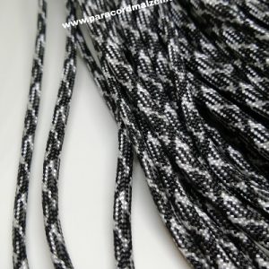 Paracord 550 İp, Paracord Paraşüt Bileklik İpi Siyah Gri Burgu Renk - Görsel 2