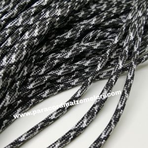 Paracord 550 İp, Paracord Paraşüt Bileklik İpi Siyah Gri Burgu Renk - Görsel 1