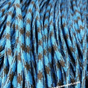 Paracord 550 İp, Paracord Paraşüt Bileklik İpi Turkuaz Mavi Siyah Şerit - Görsel 3