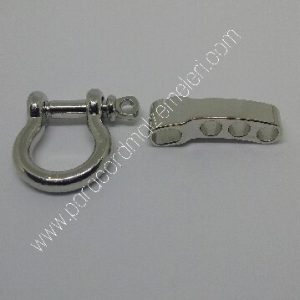 Paracord Bileklik Ayarlanabilir Gümüş Renk O Klips - Görsel 5