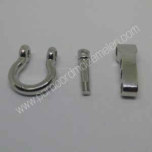 Paracord Bileklik Ayarlanabilir Gümüş Renk O Klips - Görsel 6