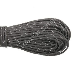 PARACORD 550 İP,  Paraşüt Bileklik İpi Reflektörlü Siyah Renk - Görsel 1