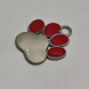 Pet Tasma Aksesuar Künye Patili Model Kırmızı Renk - Görsel 1