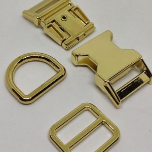 Paracord Pet Tasma Set Klips Parlak Gold Renk 20 mm - Görsel 2