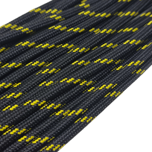 Paracord İp 4 mm Siyah Renk Sarı Şerit - Görsel 1