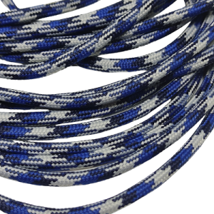 Paracord İp 4 mm Mavi Renk Siyah Gri Çapraz Desen   - Görsel 3